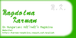 magdolna karman business card